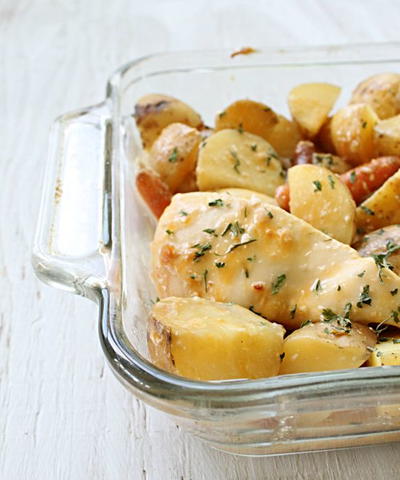 Slow Cooked Cheesy Chicken and Potatoes