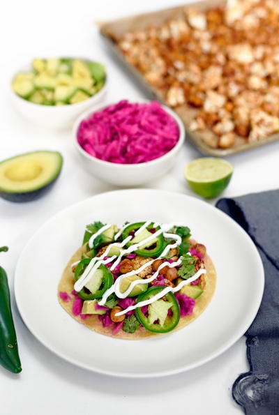 Vegetarian Cauliflower Chickpea Tacos