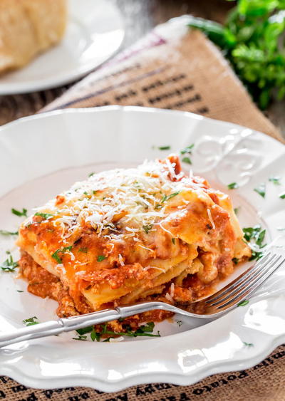 Bolognese Chicken Lasagna with Pancetta