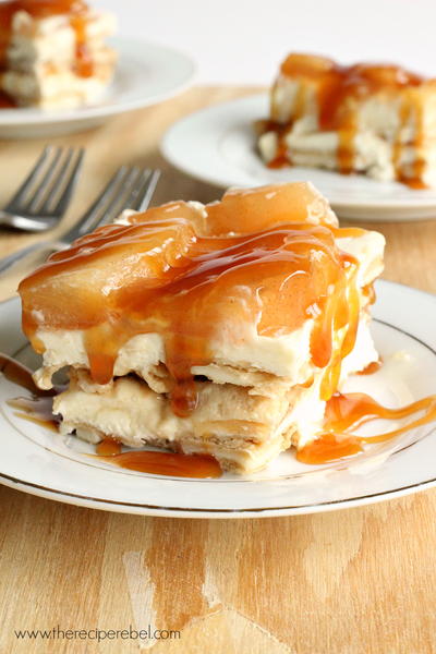 Caramel Apple Golden Oreo Icebox Cake