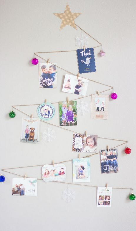 DIY Christmas Tree Holiday Card Display