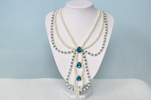 Snow and Shadows Beaded Pearl Necklace