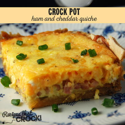 Slow Cooker Ham and Cheddar Quiche