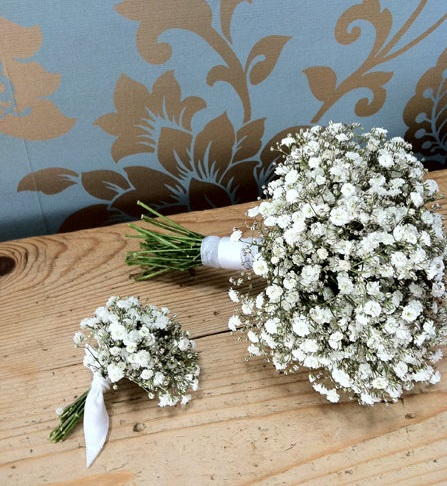 Gypsophila Bouquet and Buttonhole