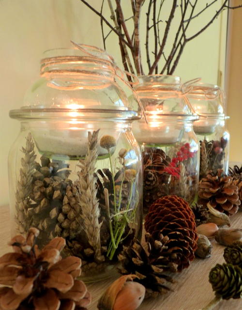 Enchanted Autumn Woods Lantern Jar