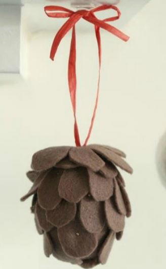 Felt Pine Cone Ornament