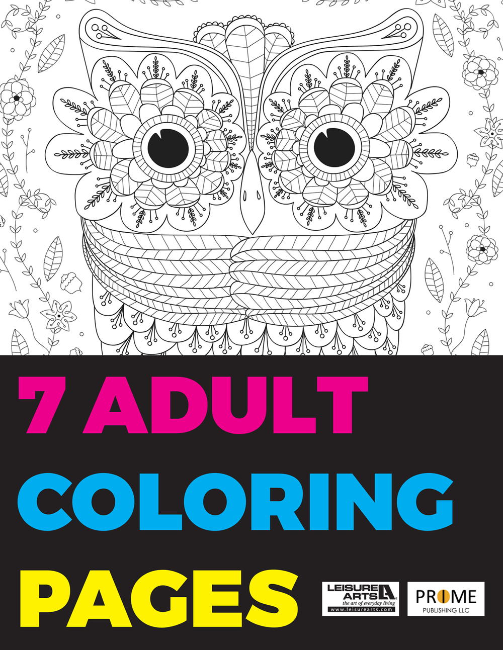 7 Adult Coloring Pages free eBook FaveCraftscom