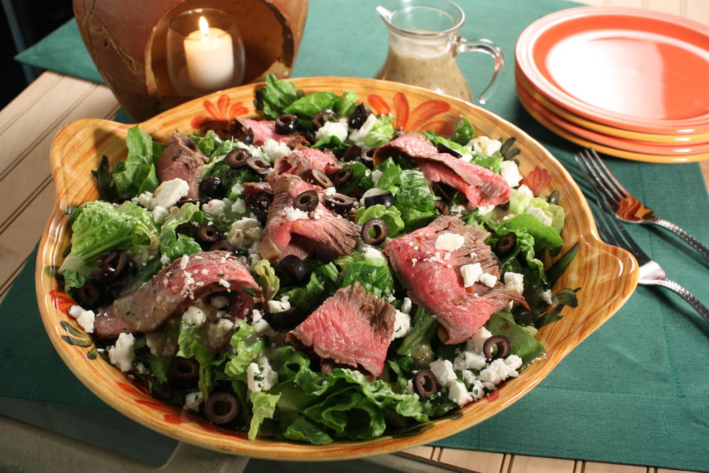 Zesty Flank Steak Salad MrFood.com Zesty Flank Steak Salad MrFood.com