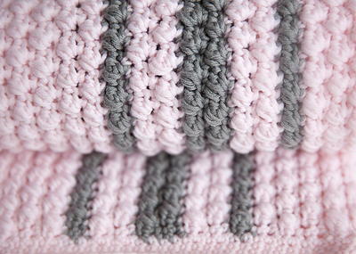 Bobbles and Stripes Crochet Baby Blanket Pattern