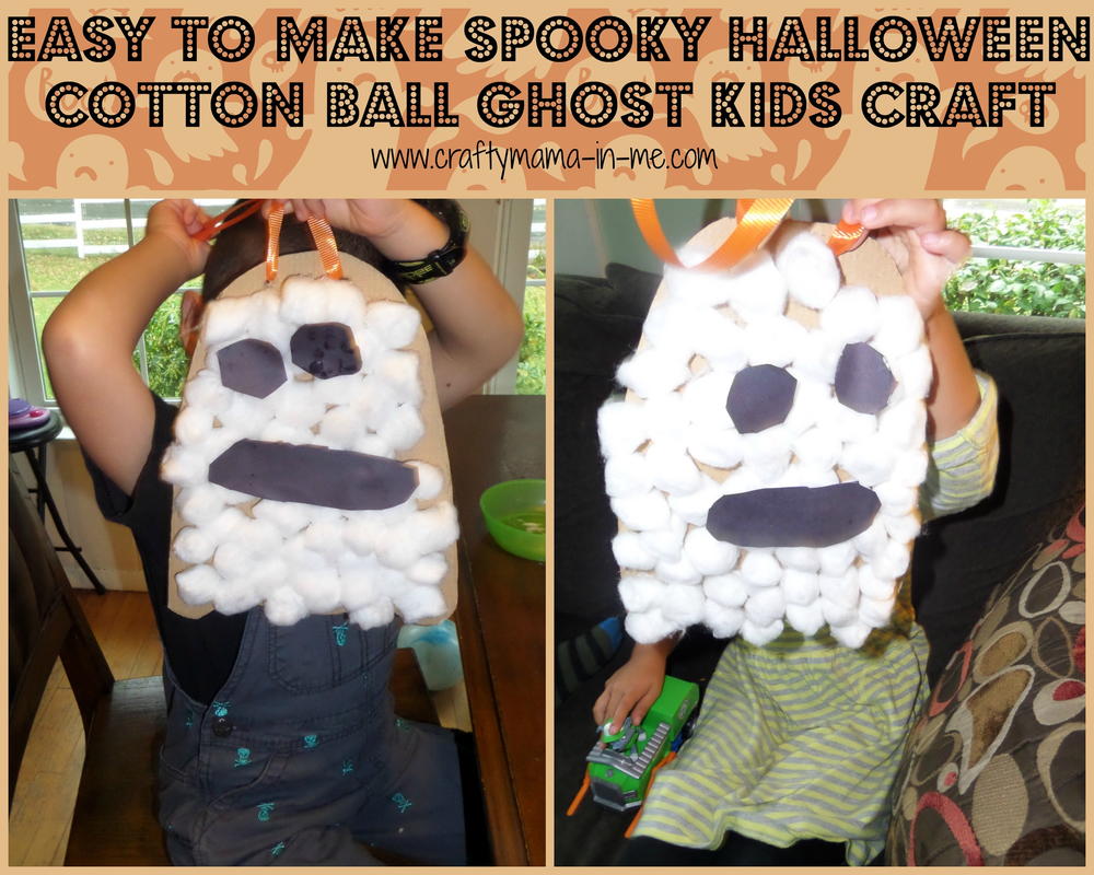 Spooky Halloween Cotton Ball Ghost | AllFreeKidsCrafts.com