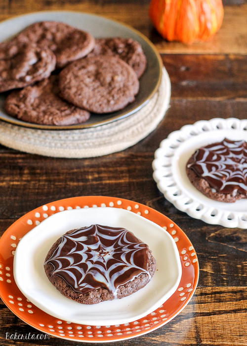 Chocolate Spiderweb Cookies
