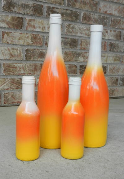 Candy Corn Wine Bottle Craft