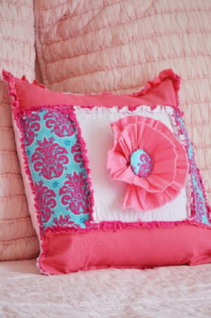 Pretty in Pink Ruffle Throw Pillow