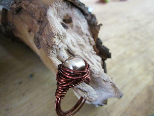 Swarovski Pearl Wire-Wrapped Ring