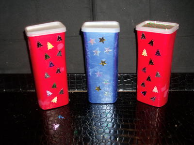 Painted Christmas Containers
