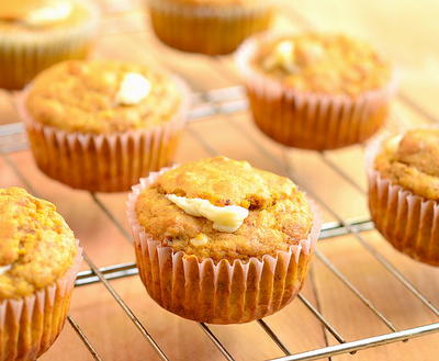 Pumpkin Muffin with Apricot-Cream Cheese Filling