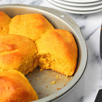 Savory Pumpkin Olive Oil Rolls