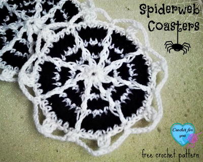 Spooky Spiderweb Crochet Coasters