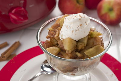 Slow Cooker Apple Bread Pudding