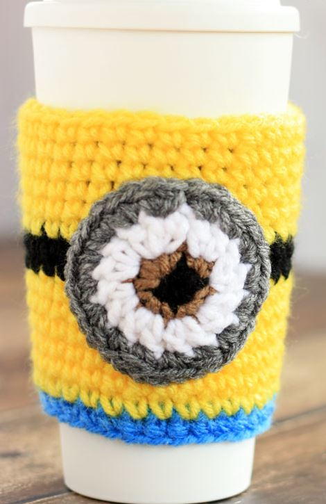 Minion Crochet Coffee Cozy