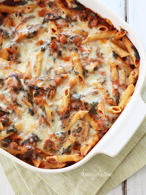 Italian Sausage and Spinach Baked Pasta