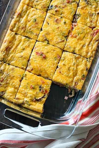 Veggie Bonanza Egg and Cheese Bake | AllFreeCasseroleRecipes.com