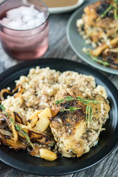 Slow Cooker Chicken with Caramelized Apples and Onions