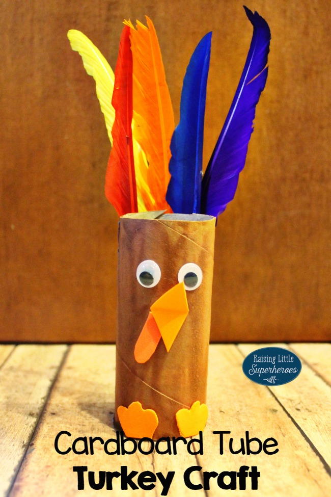How To Make A Cute Cardboard Tube Turkey Craft - Raising Little
