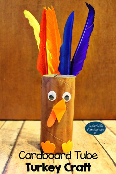 Cute Cardboard Tube Turkey Craft for Kids