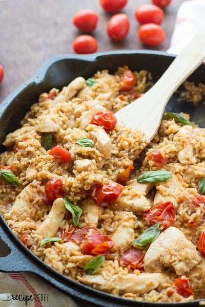 One-Pot Caprese Chicken and Rice