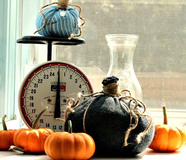 New Sew Repurposed Fabric Pumpkins