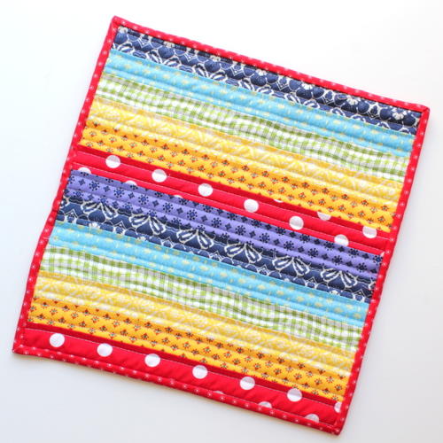 Striped Rainbow Mini Quilt | FaveQuilts.com