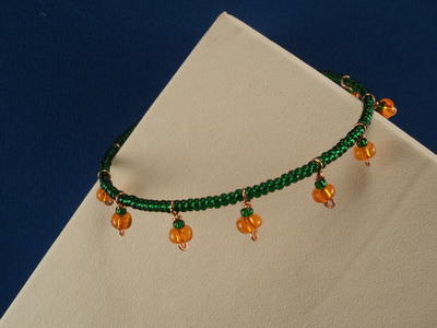 Pumpkin Patch Memory Wire Bracelet