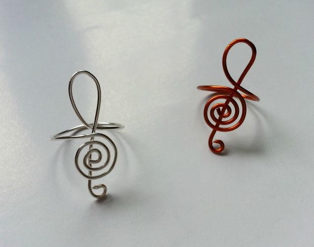 Treble Clef Wire-Wrapped Ring