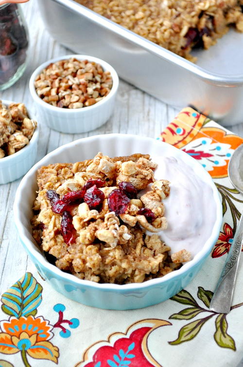 Crumb-Topped Cranberry Baked Oatmeal