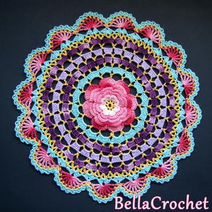 Radiant Rose Mandala Doily