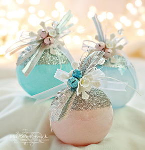 Glitter Topped Christmas Ornaments