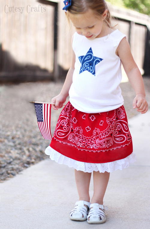 How to Make an Easy Bandana Skirt for Girls