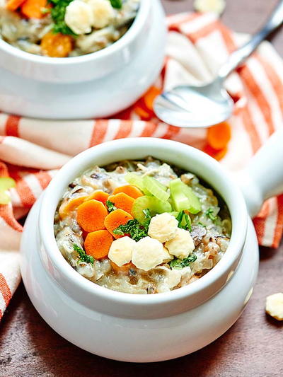 Slow Cooked Chicken and Wild Rice Soup