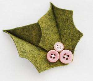 Holly Berry Button Pins