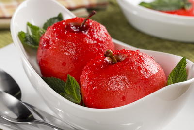 Poached Candy Apples
