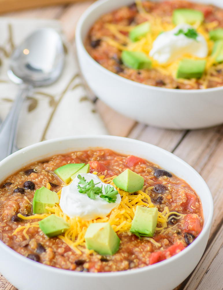 Vegetarian Slow Cooker Quinoa Chili | FaveGlutenFreeRecipes.com