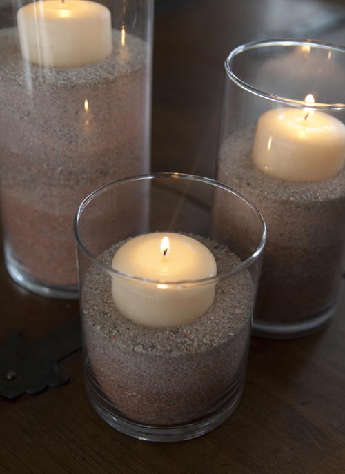 Ombre Sand Candle Centerpieces