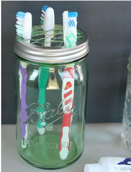 Cute Mason Jar Toothbrush Holder