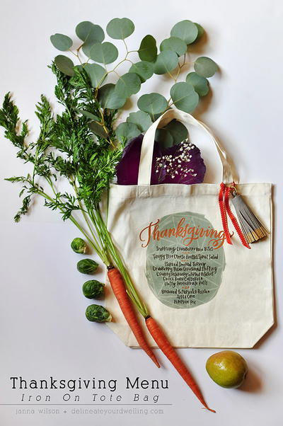 Thanksgiving Menu Tote Bag