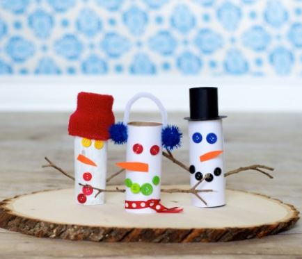 Goofy Toilet Paper Roll Snowmen