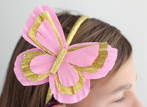 Crepe Paper Butterfly Headband