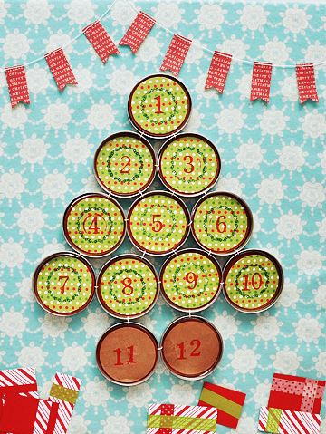 Mason Jar Lid Advent Calendar