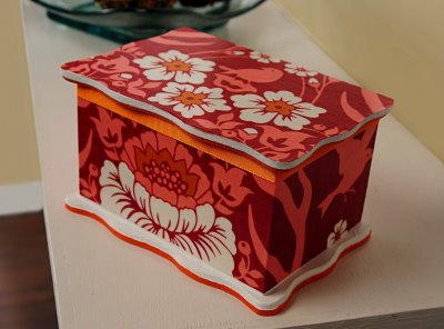 Fabric Floral Trinket Box
