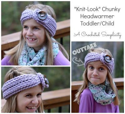 Knit-Look Chunky Toddler/ Child Headwarmer